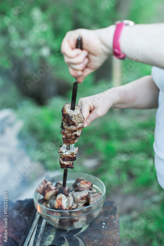 Fototapeta Naklejka Na Ścianę i Meble -  cooking meat on grill