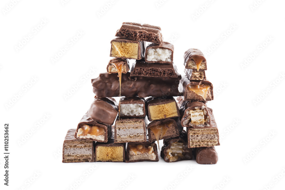 a pyramid of chocolate bars Stock Photo | Adobe Stock