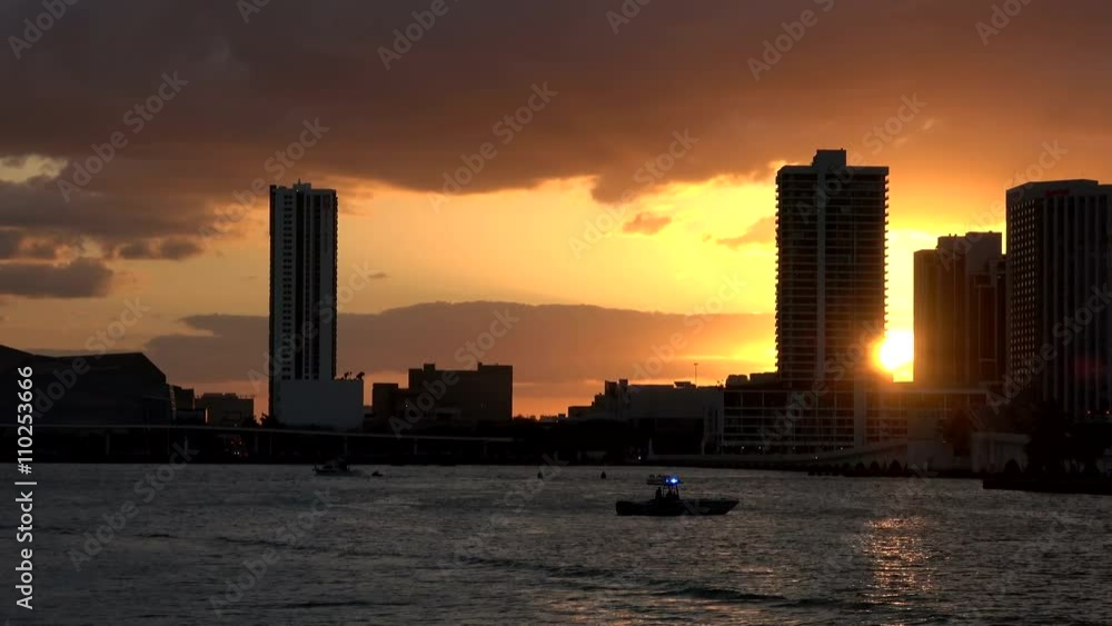 Sunset over Miami Florida Sunset over Miami Florida