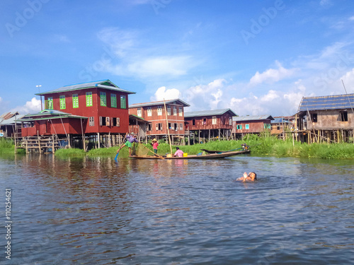 Floating house in Inle lake, Myanmar
