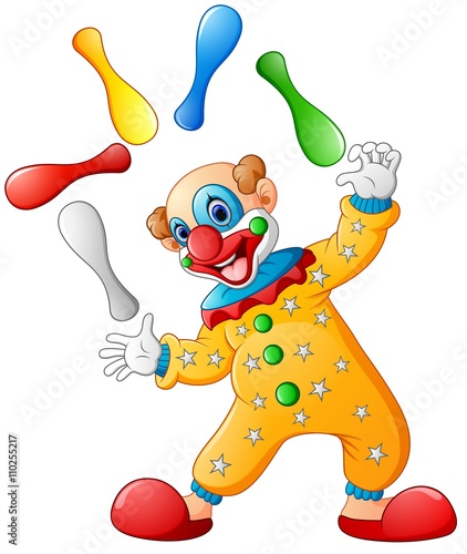 Funny clown on a white background