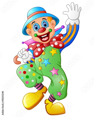 Funny clown on a white background