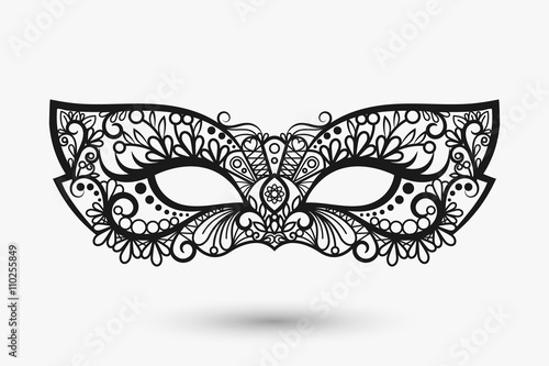 Beautiful lace mask. Mardi Gras mask icon. Vector llustration 