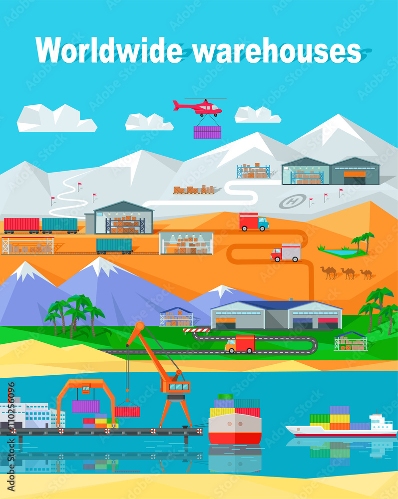 Worldwide Warehouse Design Flat