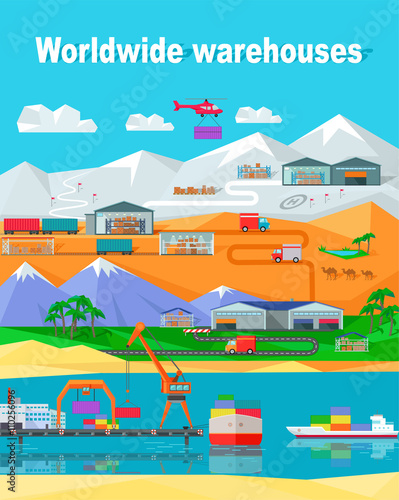 Worldwide Warehouse Design Flat