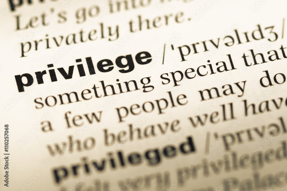 Close up of old English dictionary page with word privilege Close up of old English dictionary page with word privilege