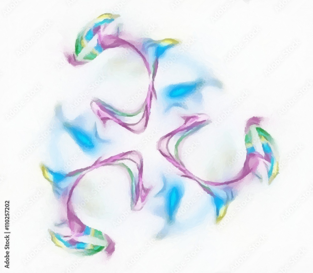 Naklejka premium ....Digital fractal drawing. White background. Copy space