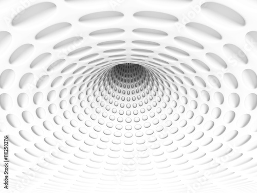 White Abstract Hole Tunnel Background
