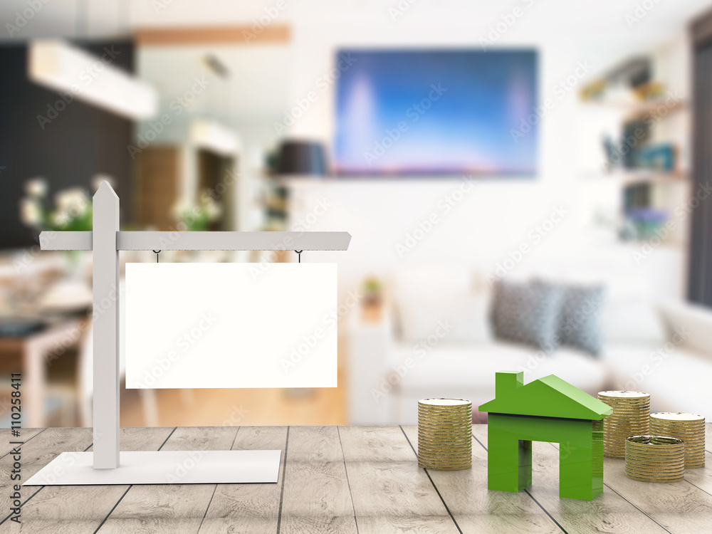 property concept with blank sign property concept with blank sign