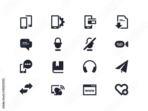 Smartphones and communication icons. Lyra series © Ion Popa