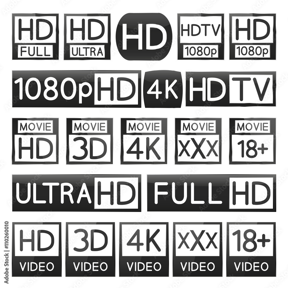 High definition signs, vector illustration High definition signs, vector illustration