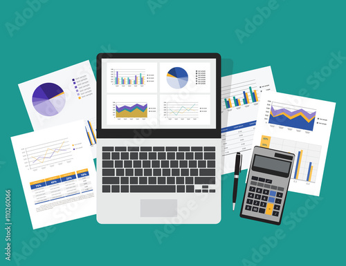  business analytic graph in tablet with report paper concept .business planning and business investment concept.
