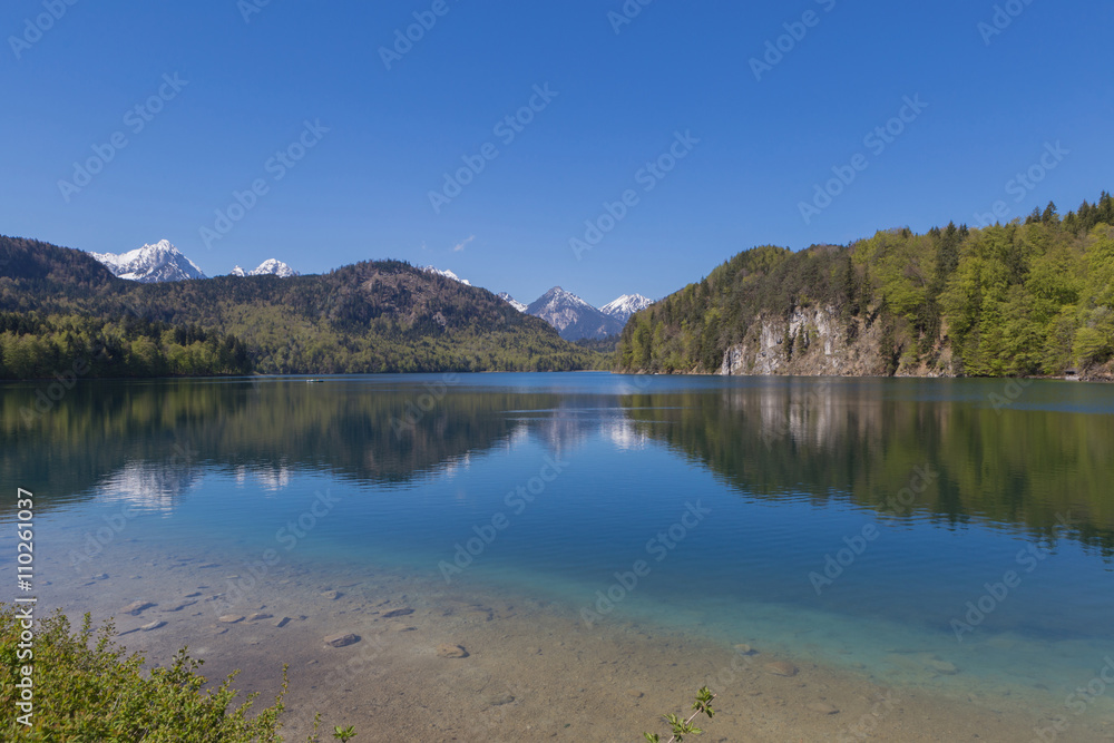 Alpsee lake at Hohenschwangau Alpsee lake at Hohenschwangau