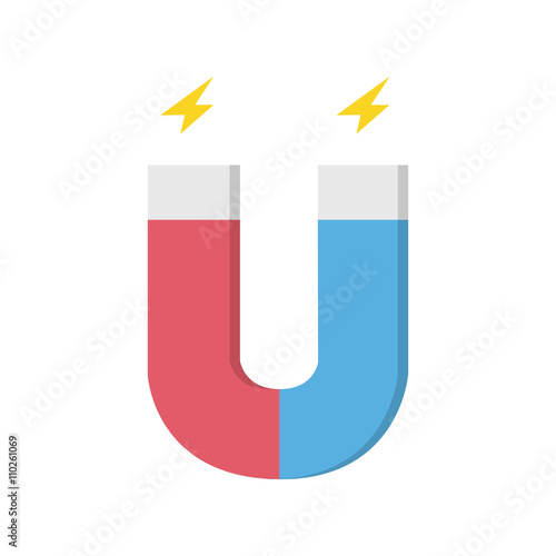 Vector black magnet icon sign