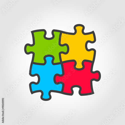Vector color puzzles icon