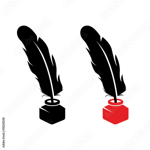 Vector black inkwell icons set