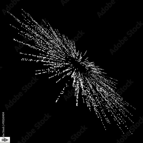 Point Explode. Array with Dynamic Emitted Particles. Abstract Dynamic Background. Vector Illustration.