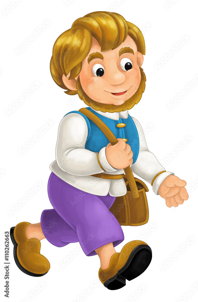 Beautifully colored cartoon character - young man - isolated Beautifully colored cartoon character - young man - isolated