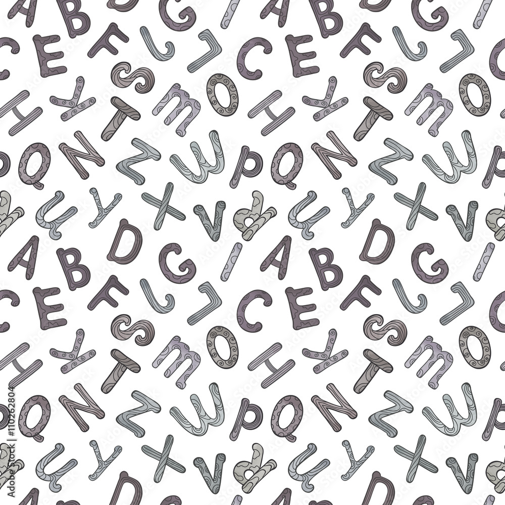 seamless pattern of letters of the alphabet in the patterns on a white background seamless pattern of letters of the alphabet in the patterns on a white background