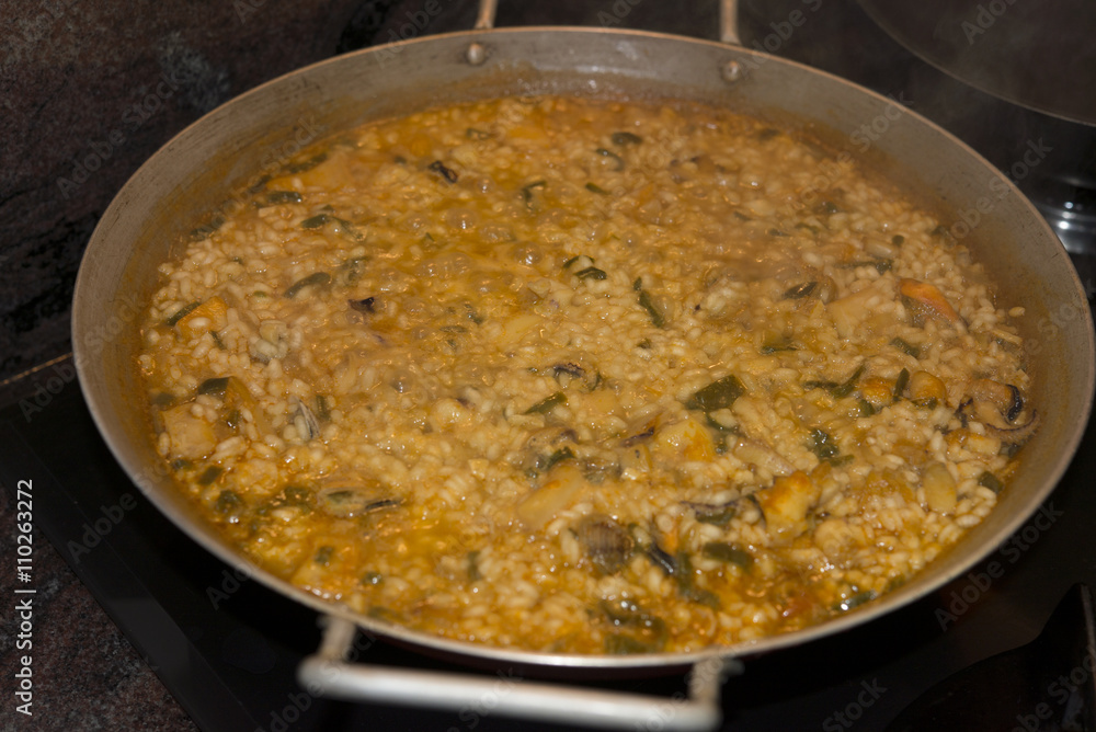 Making paella Making paella