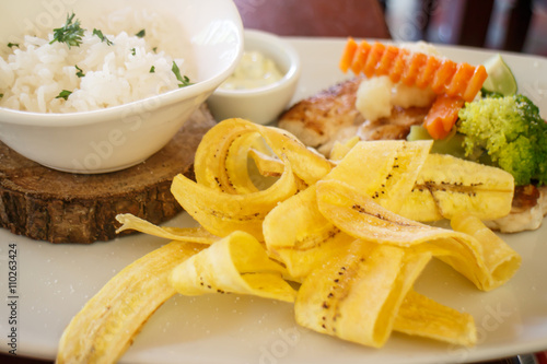 fish served on plate, nicaragua cuisine photo