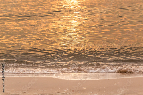 Beach on the sunset time.