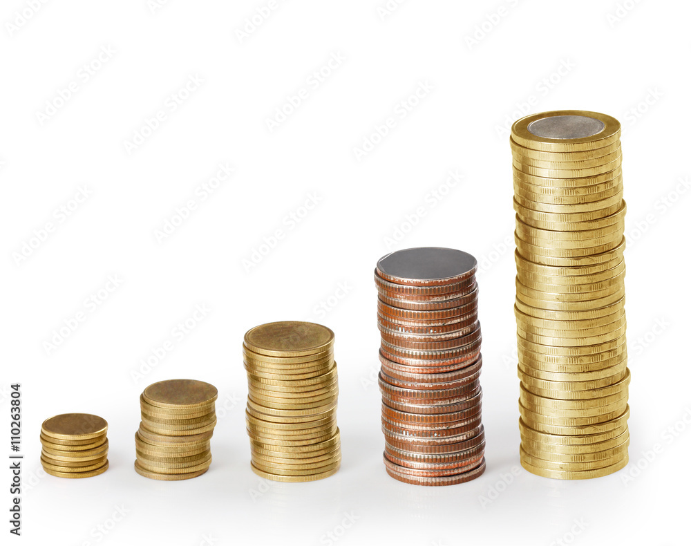 Stack of golden coins isolated Stack of golden coins isolated