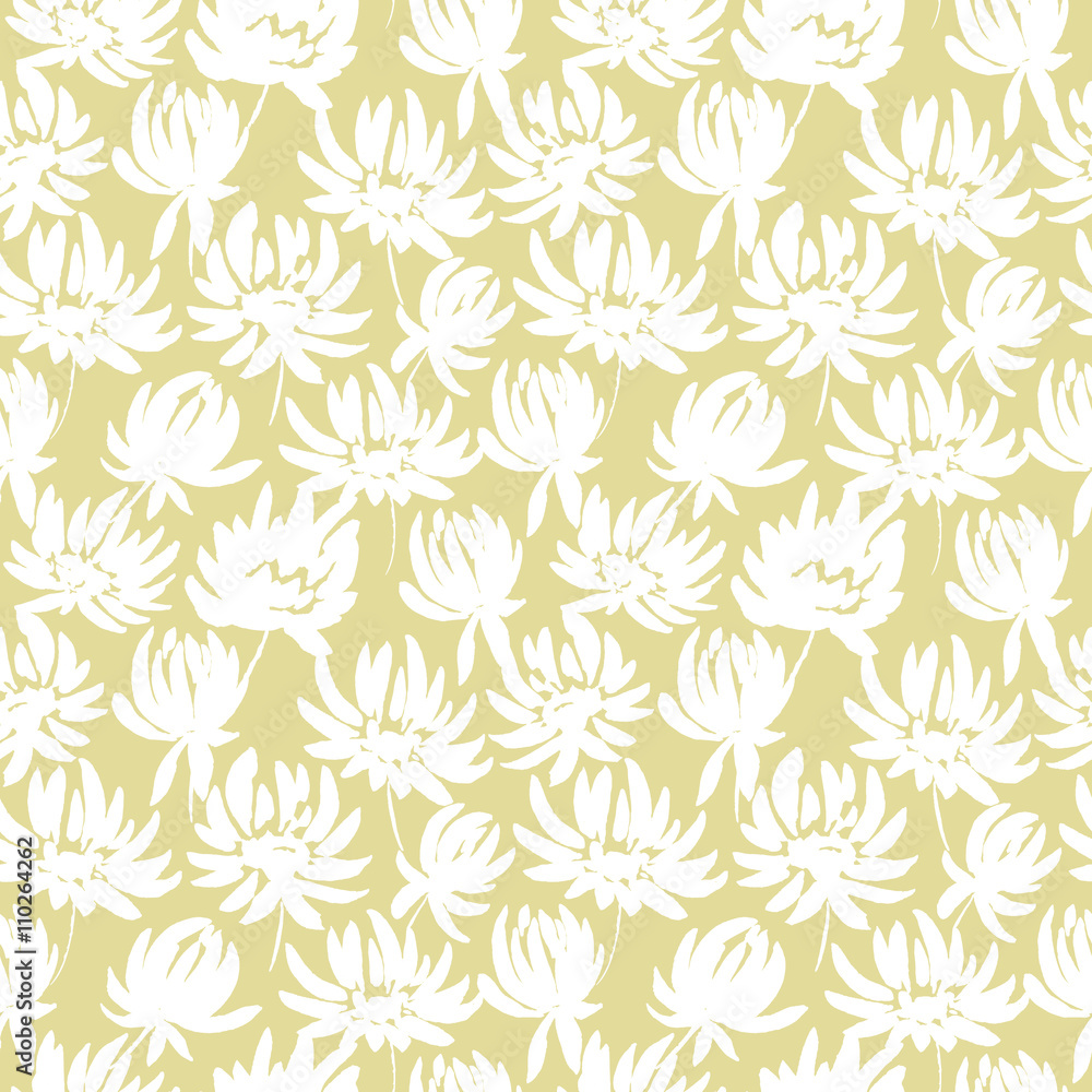 silhouettes of flowers seamless vector pattern. floral background for your design