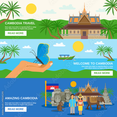 Cambodian Culture 3 Horizontal Banners Set 