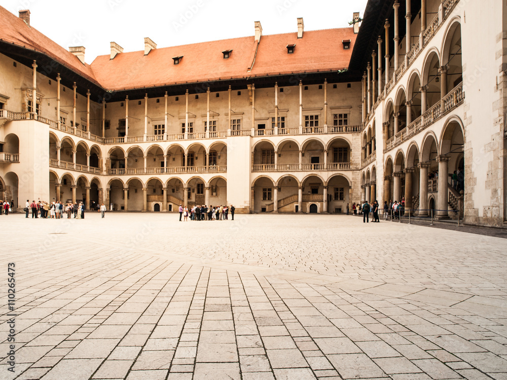 Arcades of Wawel Castle in Krakow