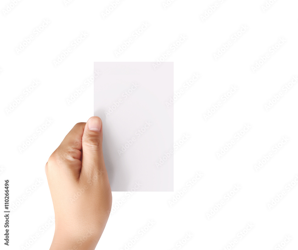 Hand hold blank card