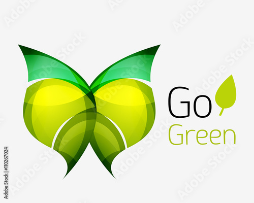 Go green abstract nature logo