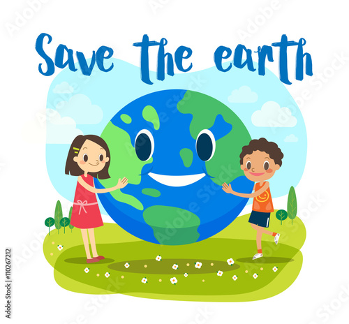 Save the earth ecology concept illustration