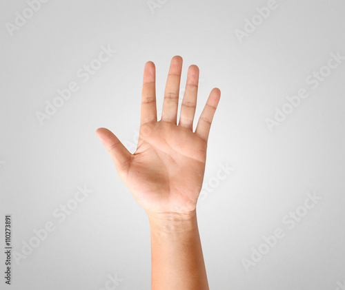 hand showing five count.