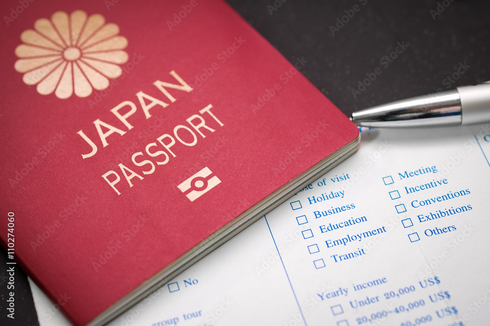 Passport and pen on table, concept of travel and business. Passport and pen on table, concept of travel and business.