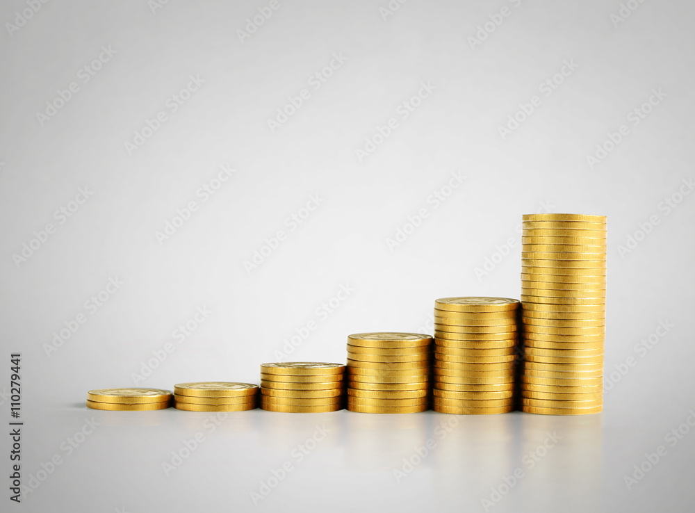 Stack of golden coins isolated Stack of golden coins isolated