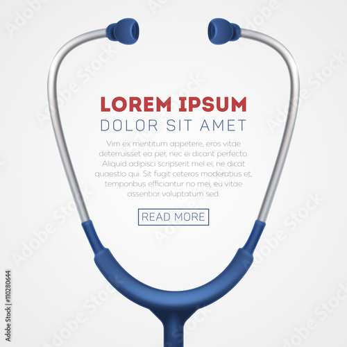 Medical vector background with stethoscope. Stethoscope medical, stethoscope equipment, medicine stethoscope illustration