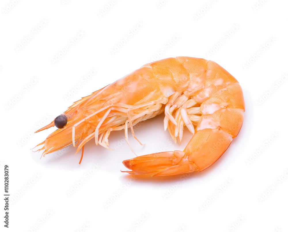 Cooked shrimps isolated on white background. Cooked shrimps isolated on white background.