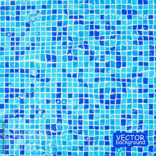 Blue ceramic mosaic background, vector illustration