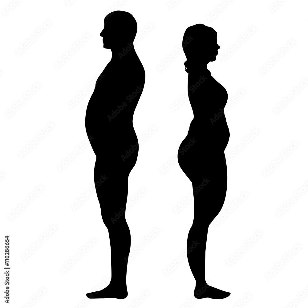 Fototapeta premium Vector silhouette of couple.