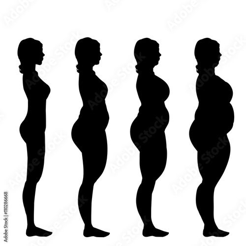 Vector silhouette of woman.