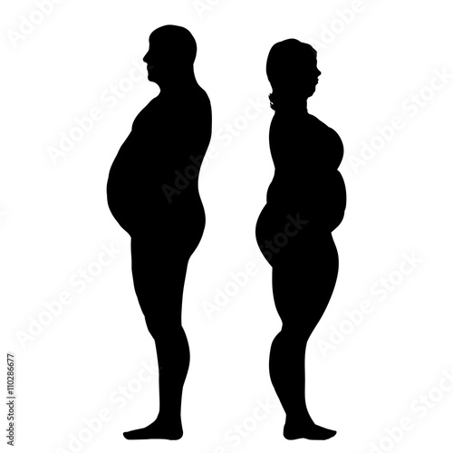 Vector silhouette of couple.