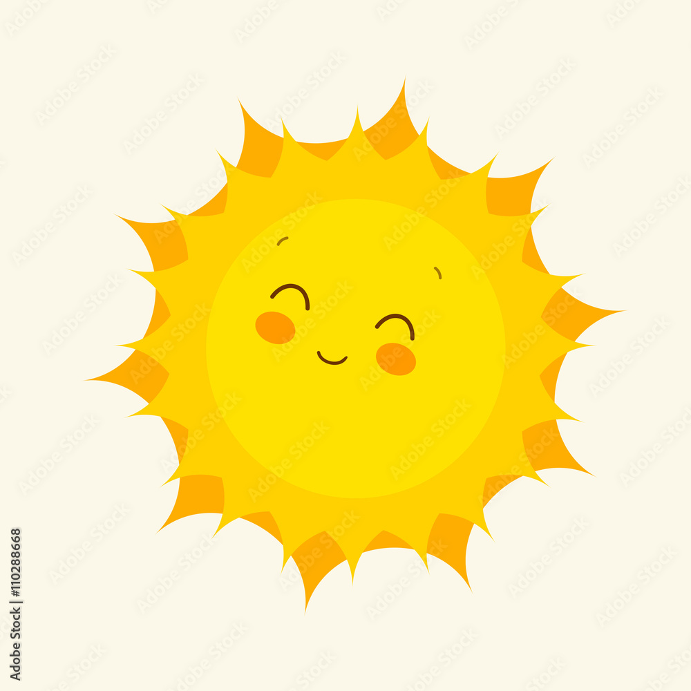 Happy sun icon. Vector illustration Happy sun icon. Vector illustration