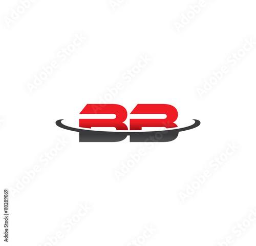 bb alphabet with swoosh grey and red