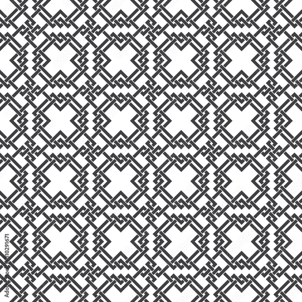 Abstract seamless pattern of intersecting lines. Swatch of black lines on a white background. Abstract seamless pattern of intersecting lines. Swatch of black lines on a white background.