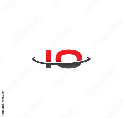 io alphabet with swoosh grey and red