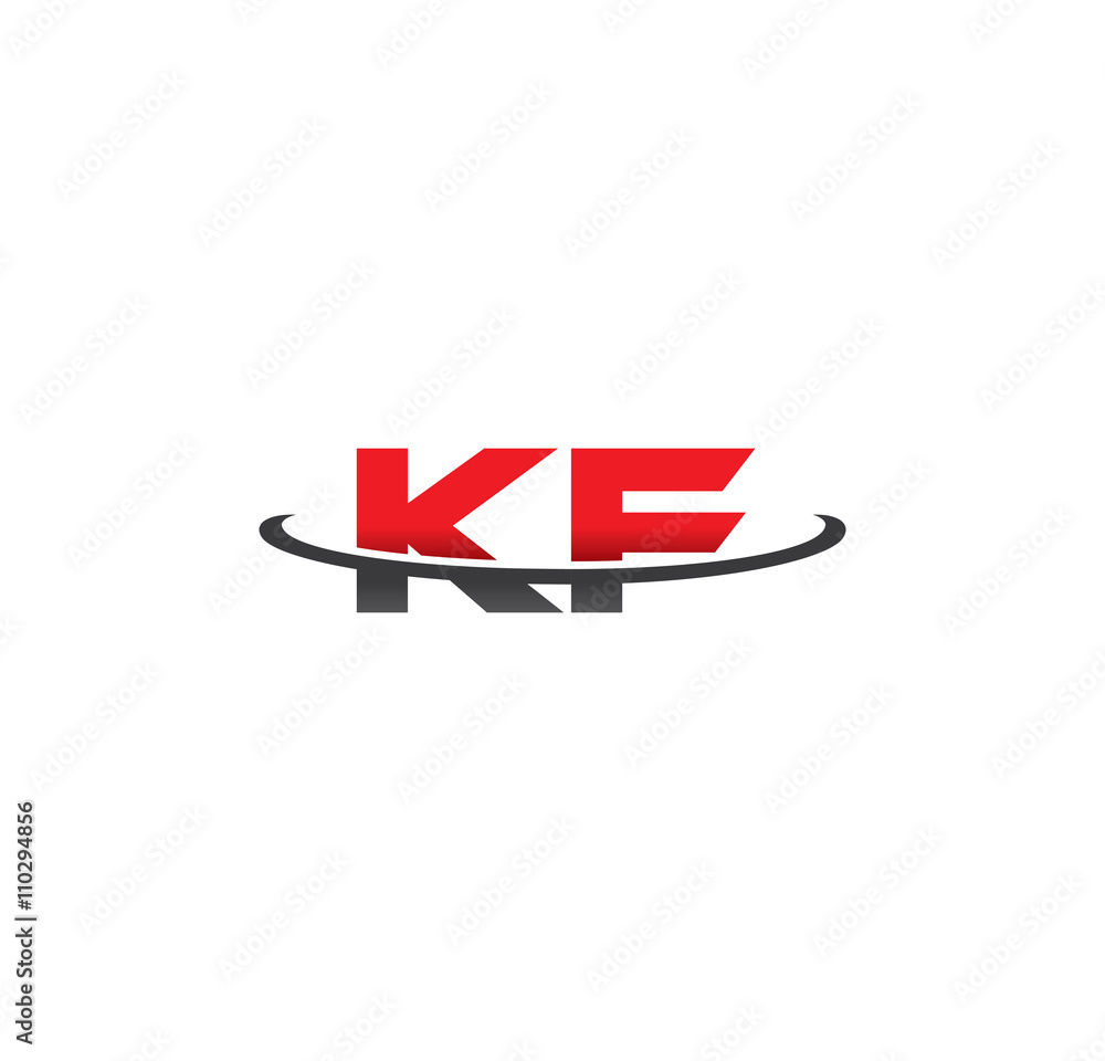 kf alphabet with swoosh grey and red kf alphabet with swoosh grey and red