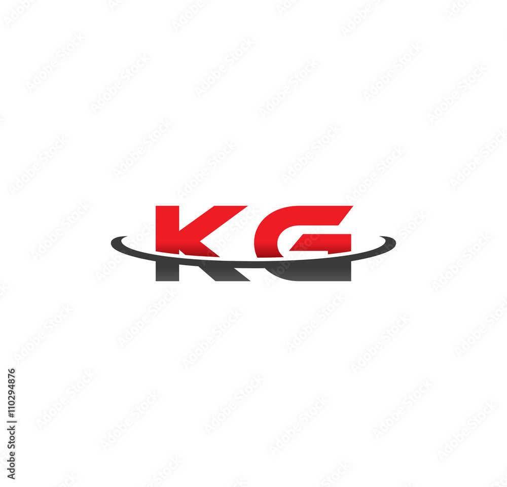 kg alphabet with swoosh grey and red kg alphabet with swoosh grey and red