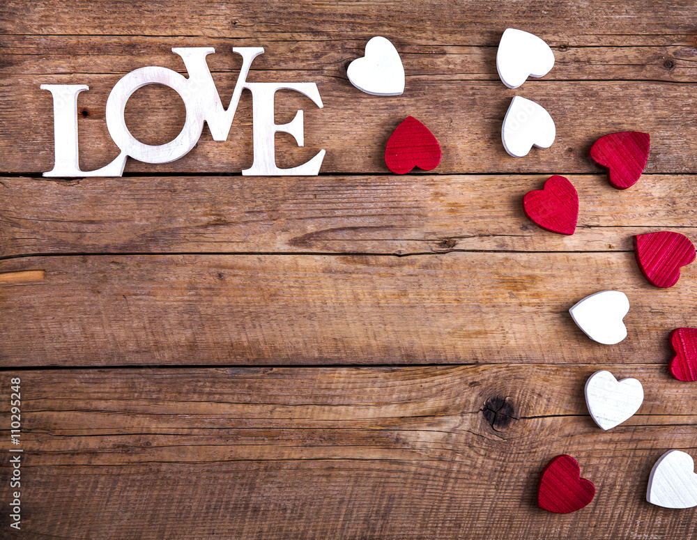 Word ''love'' on a old wood planks. St. Valentine's Day Word ''love'' on a old wood planks. St. Valentine's Day
