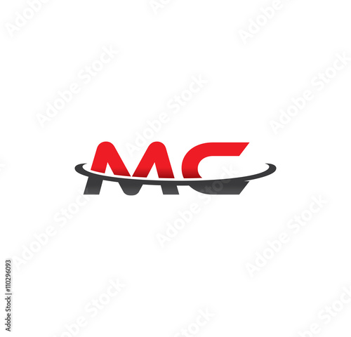 mc alphabet with swoosh grey and red